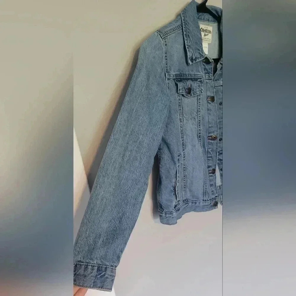 OshKosh B'gosh Classic 100% Cotton Trucker Blue denim Jean Jacket 14/14A - Picture 5 of 8